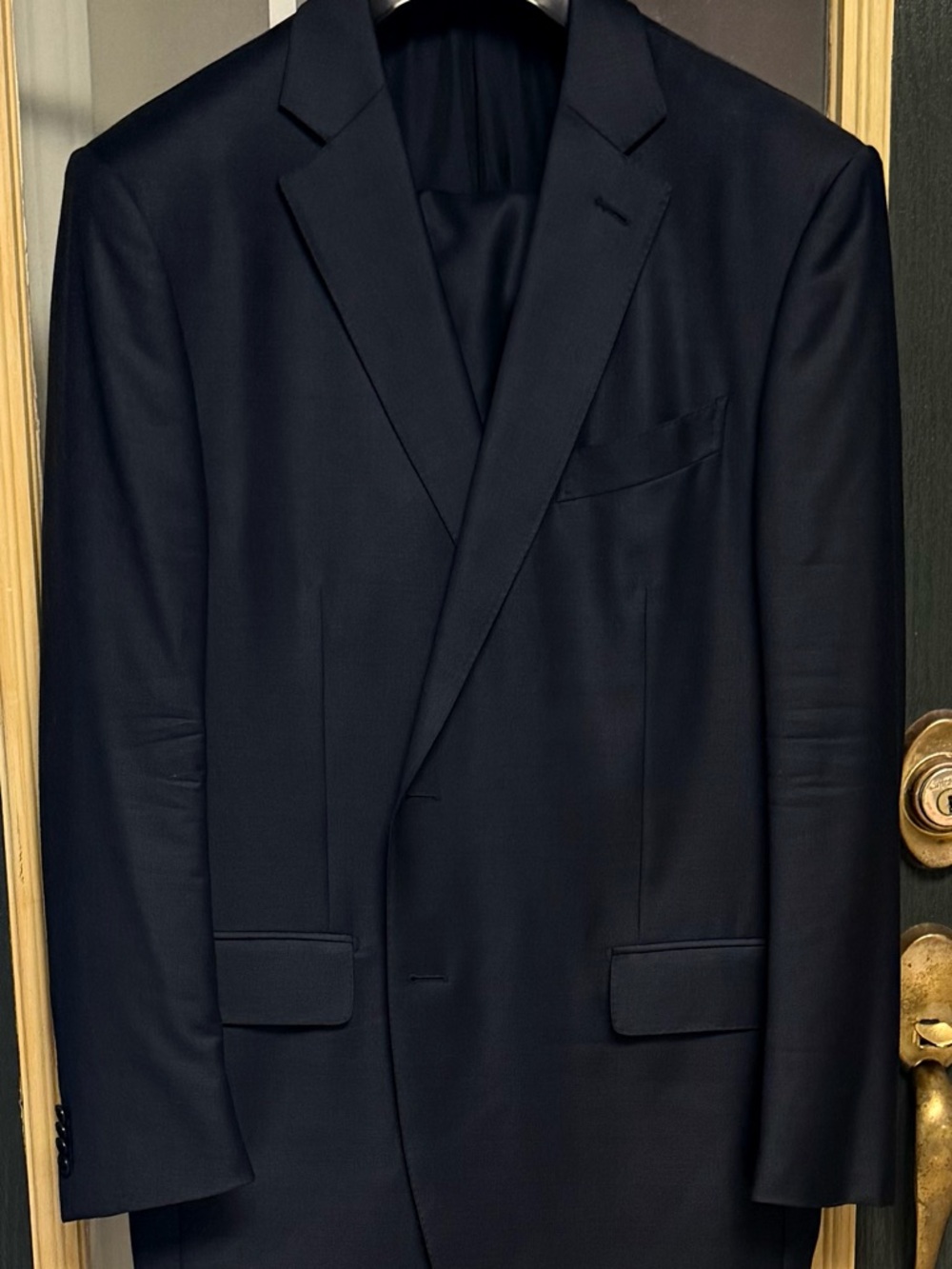 Ermenegildo Zegna Trofeo Milano Tic Tac Weave Suit Navy Blue 56R Or 46R US - Picture 5 of 15